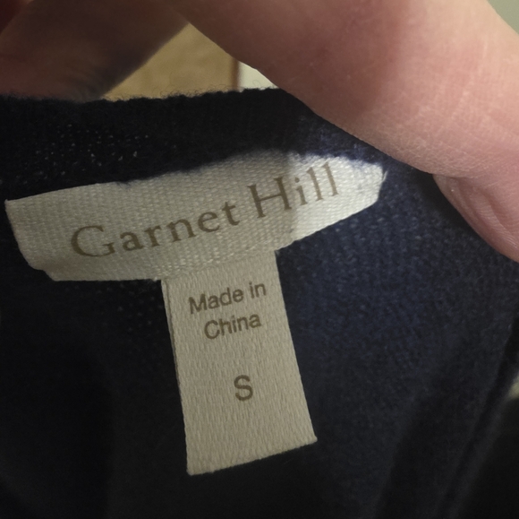 Garnet Hill Cashmere Navy Blue Women's Sweater - Picture 4 of 5